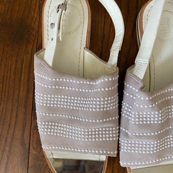 French connection suede and white studded sandals - Picture 2 of 4